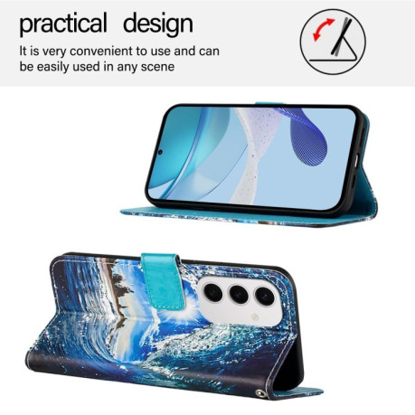 Чохол-книжка Pattern Plain Weave для Samsung Galaxy S24 FE 5G - Waves And Sun