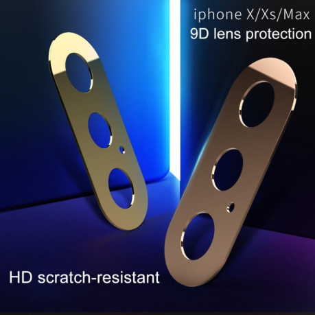 Комплект защитных стекол на камеру 3 PCS 10D для iPhone XS Max / XS / X - розовое золото