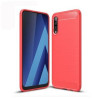 Чехол Brushed Texture Carbon Fiber на Samsung Galaxy A70 - красный