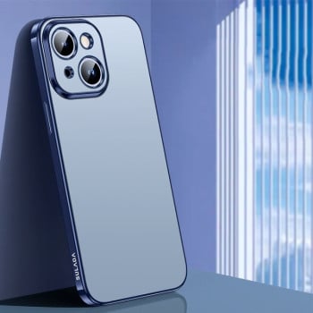 Чохол SULADA Electroplating Frosted TPU на iPhone 15 Plus - блакитний
