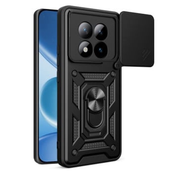 Чехол со шторкой на камеру Sliding Camshield и подставкой для Poco 8 Pro/Redmi Note 15 Pro+ 5G Global 163.3mm — чёрный
