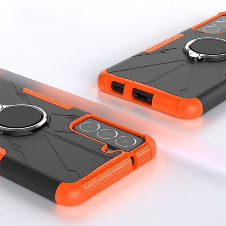 Противоударный чехол Machine Armor Bear для Samsung Galaxy S21 FE - оранжевый