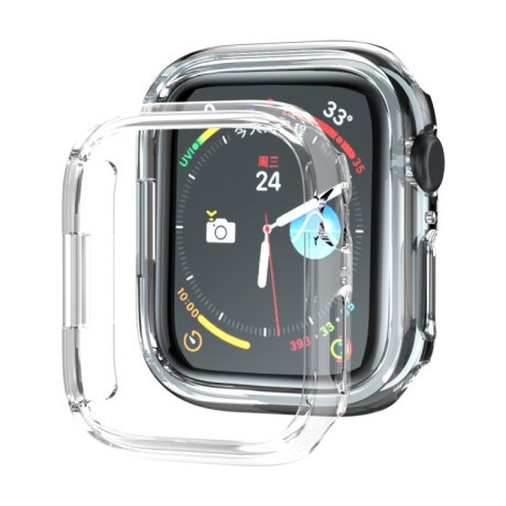 Противоударная накладка Electroplated Hollow для Apple Watch Series 8 / 7 45mm - прозрачная