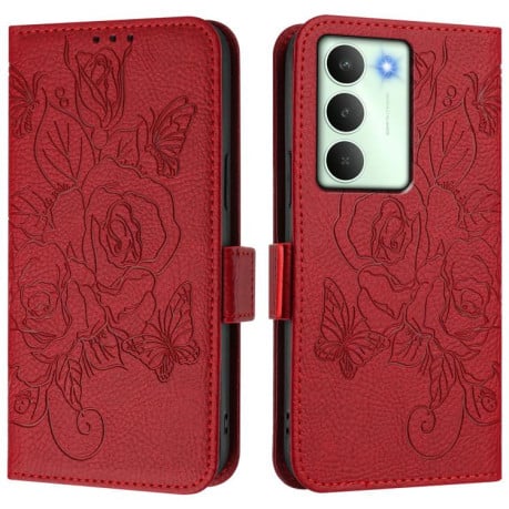 Чехол-книжка Magnetic RFID Anti-theft Leather на Realme 14x Global / V70 5G / C75 5G - красный