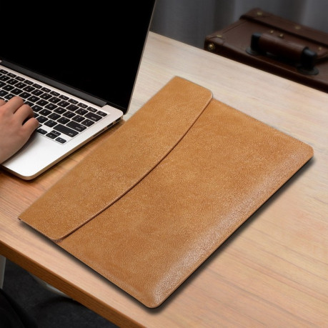 Чохол-сумка Litchi Texture Liner для MacBook 13.3 A1502/1425/1466/1369 - коричневий
