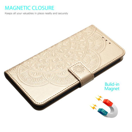 Чохол-книжка Flower Embossed Leather на Xiaomi Redmi Note 14 4G 164.48mm - золотий