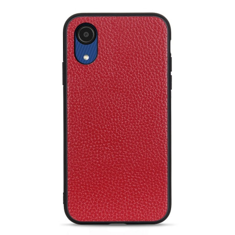Противоударный чехол Litchi Texture для Samsung Galaxy A03 Core - красный