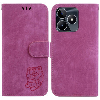 Чехол-книжка Little Tiger Embossed Leather на Realme C53/C51 / Narzo N53 - пурпурно-красный