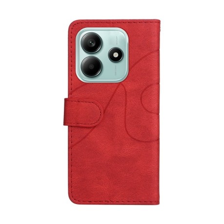 Чохол-книжка Dual-color Splicing Flip Leather для Xiaomi Redmi Note 14 5G/Poco M7 Pro 5G - червоний