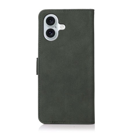 Чехол-книжка KHAZNEH Matte Texture для iPhone 16 Plus - зеленый
