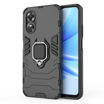 Противоударный чехол Magnetic Ring с подставкой на OPPO A17 - черный