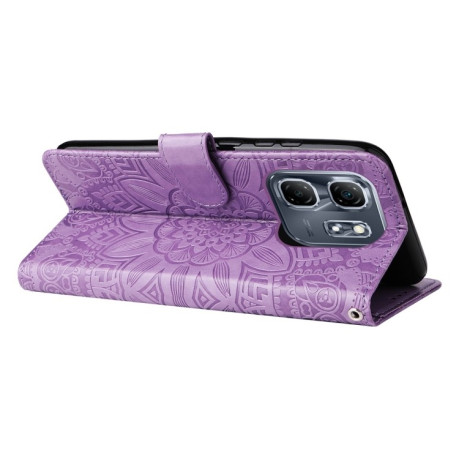 Чохол-книжка Embossed Sunflower для Infinix Hot 50i / Smart 9 - фіолетовий