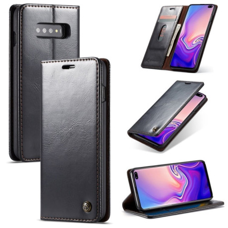 Кожаный чехол-книжка CaseMe-003 Crazy Horse Texture на Samsung Galaxy S10/G973-черный