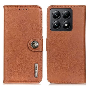 Чохол-книжка KHAZNEH Cowhide Texture на Xiaomi 14T Pro - коричневий