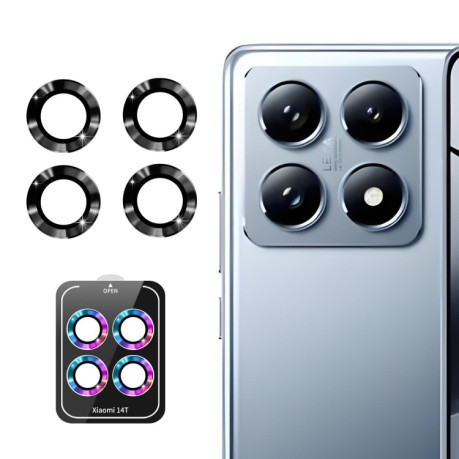 Защитное стекло на камеру ENKAY 9H Aluminium для Xiaomi 14T - черное