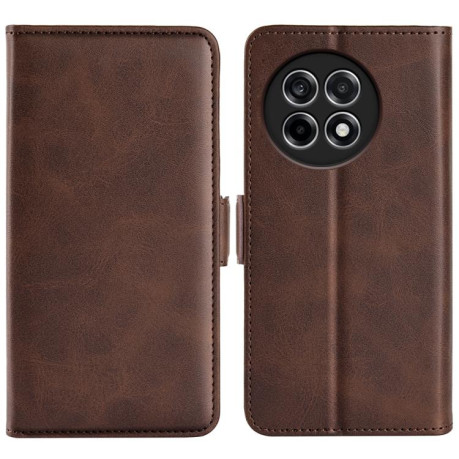 Чохол-книжка Dual-side Magnetic Buckle для OnePlus 13R/Ace 5/Ace 5 Pro - коричневий