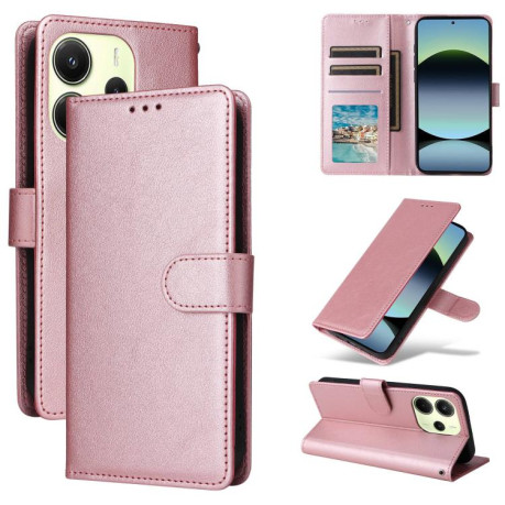 Чохол-книжка 3-Card Slots Multifunctional Leather для Xiaomi Redmi Note 14 4G 164.48mm - золото
