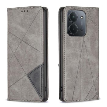 Чехол-книжка Rhombus Texture на Xiaomi Redmi 15C 5G / 4G EU 173mm - серый