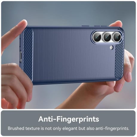 Чохол Brushed Texture Carbon Fiber на Samsung Galaxy S25 FE 5G - синій