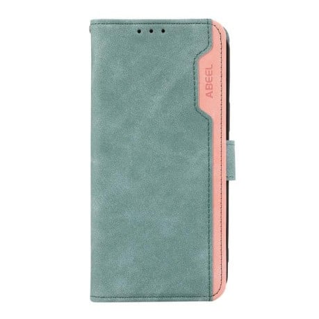 Чехол-книжка ABEEL Color Block Magnetic RFID Leather на Motorola Moto G15 4G / G05 - зеленый
