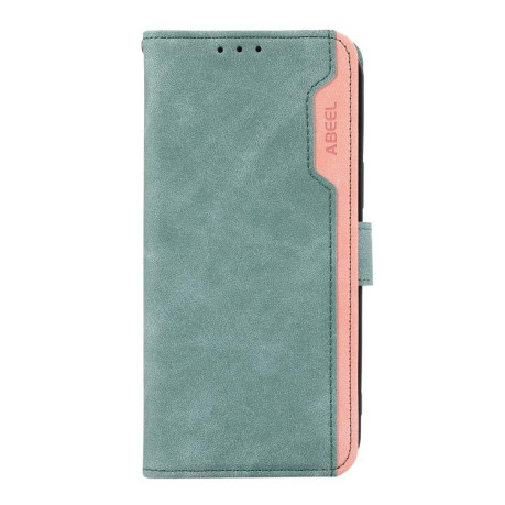 Чохол-книжка ABEEL Color Block Magnetic RFID Leather на iPhone 16e - зелений