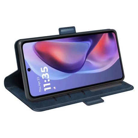 Чехол-книжка Dual-side Magnetic Buckle для Motorola Moto E15 - синий