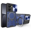 Противоударный чехол CD Texture Sliding Camshield Magnetic Holder на Xiaomi Redmi 13C/Poco C65 4G - синий