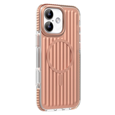 Чохол Mutural Corrugated Texture Magsafe Magnetic Shockproof для iPhone 16 - Antique Brass