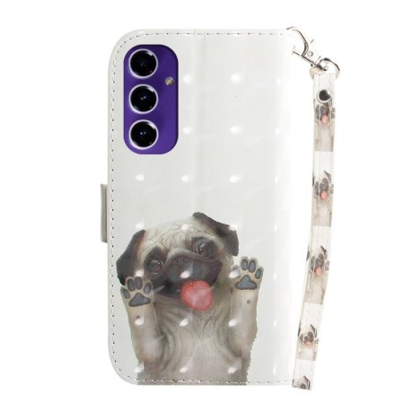 Чехол-книжка Crystal 3D Shockproof Protective Leather для Samsung Galaxy S24 FE 5G - Pug