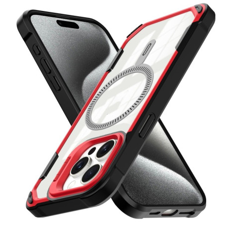 Противоударный чехол Transparent Acrylic MagSafe Lens Holder на iPhone 16 Pro Max - розовый
