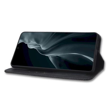Чехол-книжка Magnetic Buckle Retro на Xiaomi Mi 12 - черный