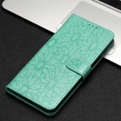 Чехол-книжка Daisy Embossed Leather для на Samsung Galaxy F16 5G / M16 5G - зеленый