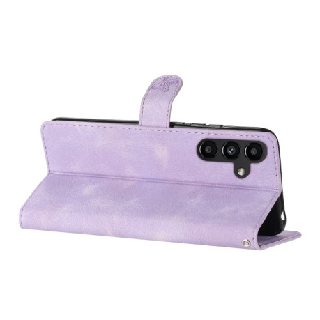 Чохол-книжка Flower Butterfly Embossing  для Samsung Galaxy S25+ 5G - фіолетовий
