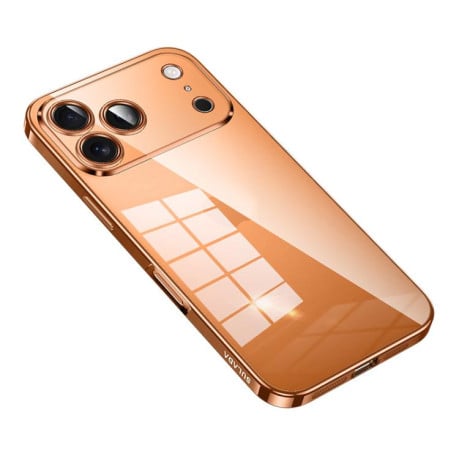 Чехол SULADA Shine Through Series Plating на iPhone 17 Pro Max - оранжевый