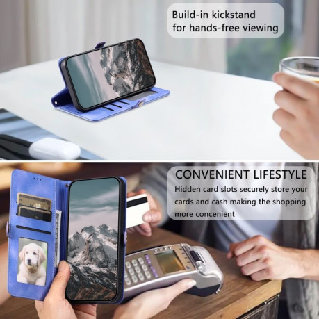 Чехол-книжка Totem Embossed Magnetic Leather для Motorola Moto G75 5G - фиолетовый