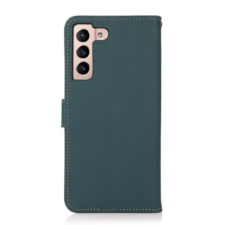 Кожаный чехол-книжка KHAZNEH Custer Genuine для Samsung Galaxy A35 5G - зеленый