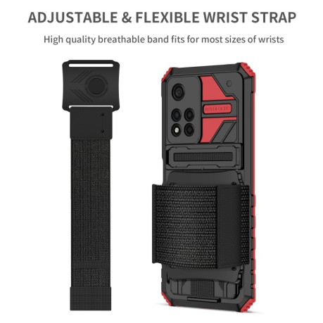 Противоударный чехол Armor Wristband для Xiaomi Redmi Note 11 Pro 5G (China)/11 Pro+ - красный