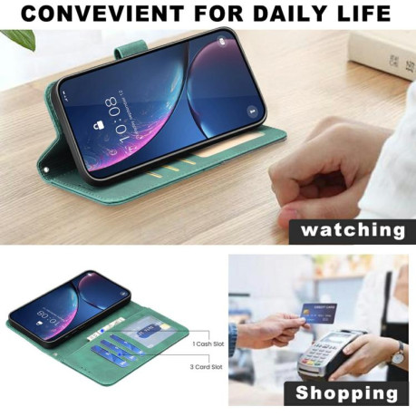 Чехол-книжка Rhombus Texture для OPPO Reno13 F/Reno13 FS - зеленый