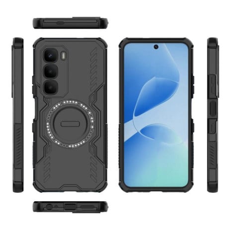 Противоударный чехол Butterfly Armor с MagSafe на Infinix Hot 60 Pro 4G Global - черный