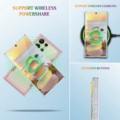 Противоударный чехол Defender Metal Clear для Samsung Galaxy S23+Plus 5G - розовое-золото