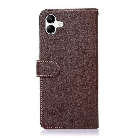 Чохол-книжка KHAZNEH Litchi Texture для Samsung Galaxy A05 - коричневий