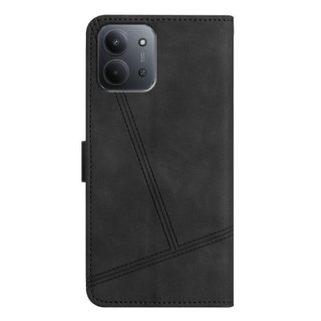 Чехол-книжка Stitching Skin Feel на Xiaomi Redmi 15C 5G / 4G EU 173mm - черный