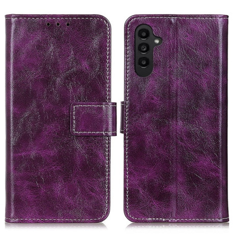 Чохол-книжка Magnetic Retro Crazy Horse Texture на Samsung Galaxy A14 5G - фіолетовий