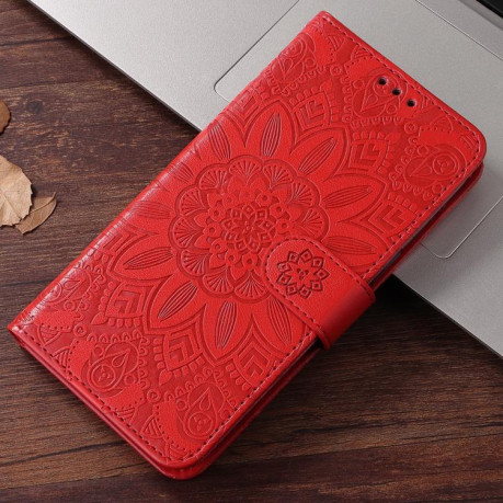 Чохол-книжка Embossed Sunflower для Xiaomi Redmi Note 14 4G 164.84mm - червоний