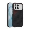 Ультратонкий чохол ABEEL C Carbon Fiber Series 6D Micro Relief MagSafe для Xiaomi Redmi K90/Poco F8 Pro — чорний/червоний