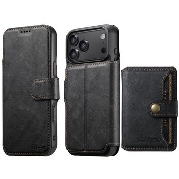 Чохол-гаманець Suteni Q05S1 3-в-1 з MagSafe на iPhone 18 Pro Max — чорний