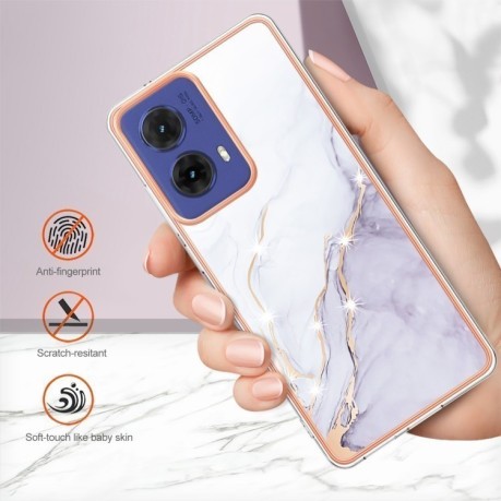 Противоударный чехол Electroplating IMD для Motorola Moto G85 - White