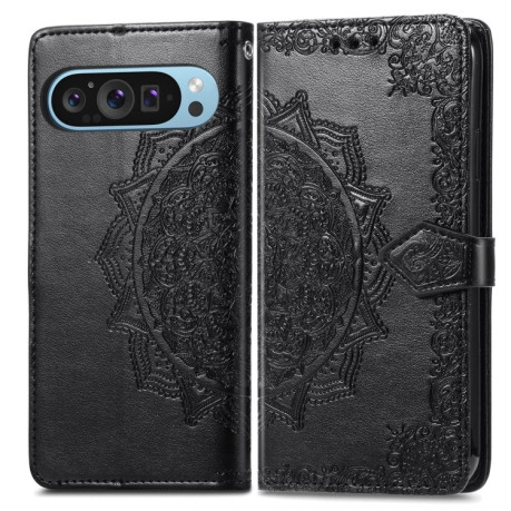 Чохол-книжка Mandala Embossing Pattern на Google Pixel 9 - чорний