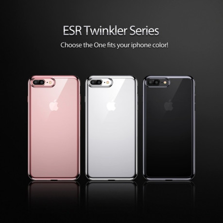Ультратонкий силіконовий чохол ESR Essential Twinkler Series на iPhone 8 Plus / 7 Plus- чорний