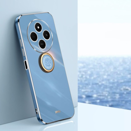 Протиударний чохол XINLI Straight Edge with Ring Holder для Redmi 14C 4G/Poco C75/Redmi A4 5G - синій